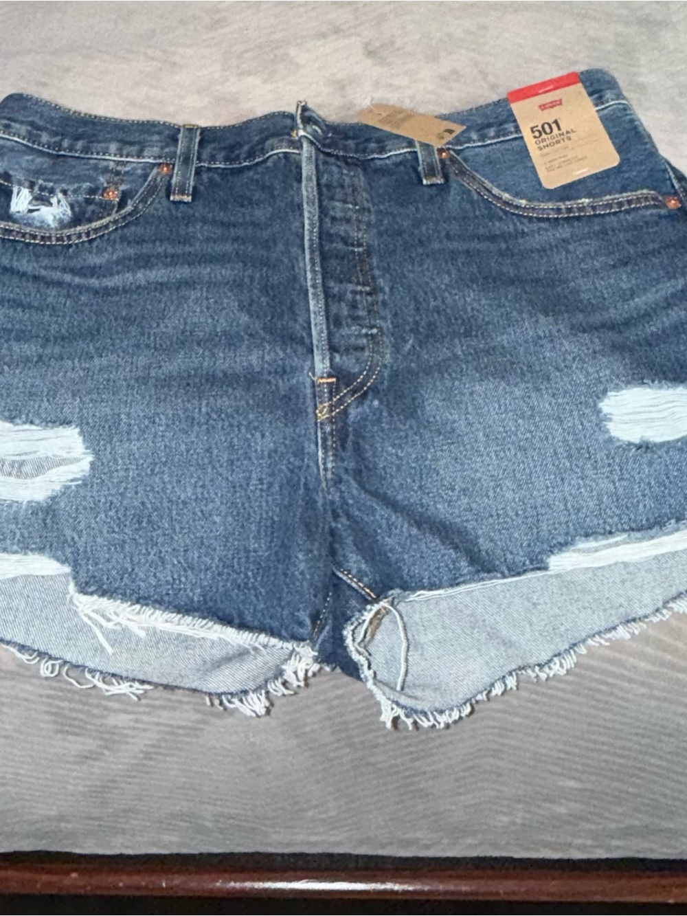 Women’s Levi's 501 original blue denim shorts Size 33" #denim #summer